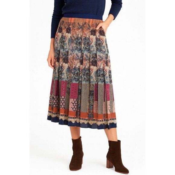 G. Label by Goop Cat Patchwork Pleated Midi Skirt - Picture 15 of 15